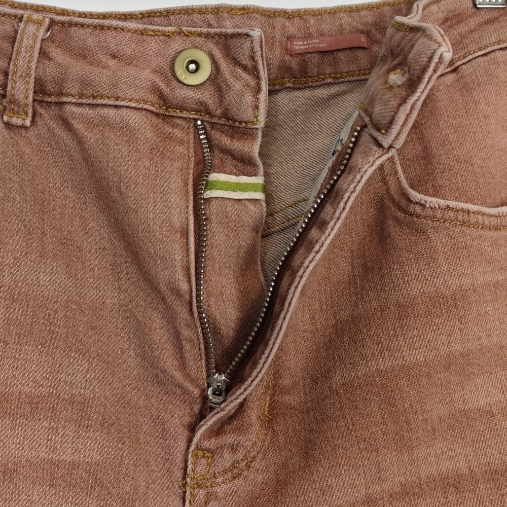 ANTHROPOLOGIE PILCRO The Vintage Straight Brown/Pink Busted Knees Jeans Size 30 - Picture 7 of 16